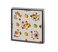 Individuelle Anstecknadel mit Huhn-Muster, Aluminiumlegierung, Knopf, Abzeichen, personalisierbar, exquisite Brosche, klassische Mini-Brosche, 1,8 x 1,8 cm, für Rucksäcke, Hut, Anzug, Jacke, Kleidung