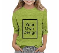 Individuelle T-Shirts für Kinder - Personalisierte Kinder-T-Shirts UK 3/4-Ärmel, personalisiertes T-Shirt mit jedem Text und Foto, erstellen Sie Ihr eigenes Design mit jedem Lieblingsfoto und jedem
