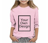 Individuelle T-Shirts für Kinder - Personalisierte Kinder-T-Shirts UK 3/4-Ärmel, personalisiertes T-Shirt mit jedem Text und Foto, erstellen Sie Ihr eigenes Design mit jedem Lieblingsfoto und jedem