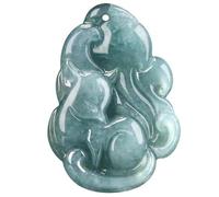 InDmar Jadeit Jade Anhänger, Anhänger Halskette, Jade Fuchs Anhänger Halskette Jade Stein Fuchs Glück Amulett Halskette Schmuck Geschenk mit Kette for Männer Frauen