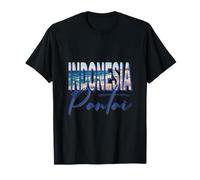 Indonesia Pantai Retro Sunset Beach T-Shirt