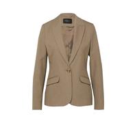 Jackenblazer S.OLIVER BLACK LABEL, Damen, Gr. 48, schwarz beige, Web, Obermaterial: 62% Polyester, 33% Viskose, 5% Elasthan, meliert, unifarben, slim fit hüftbedeckend, tiefer V-Ausschnitt, Blazer, mi