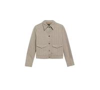 Jackenblazer S.OLIVER BLACK LABEL, Damen, Gr. 40, beige (braun, beige), Web, Obermaterial: 70% Polyester, 25% Viskose, 5% Elasthan. Futter: 100% Polyester, Fischgratmuster, normal hüftbedeckend, Rundh