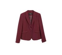 Kurzblazer S.OLIVER BLACK LABEL, Damen, Gr. 42, rot (maroon rot), Web, Obermaterial: 47% Polyester, 47% Viskose, 6% Elasthan, unifarben, festlich, slim fit hüftlang, Blazer Kurzblazer, Reverskragen Sl