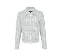 comma - Verkürzte Tweed-Jacke mit aufgesetzten Taschen blau - Gr. - 40