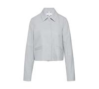 Comma Jackenblazer - Kurze Jacke mit Hemdkragen und verdeckter Knopfleiste, Grau Gr. 36