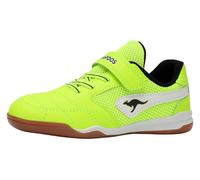 Indoorschuh KANGAROOS "K-BRACEYARD EV", Mädchen, Gr. 29, neon gelb, jet schwarz, Mesh, Synthetik, Schuhe, Hallenschuh für Kinder und Jugendliche, mit Klettverschluss (55719229-29) neon gelb, jet schwa