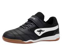 Indoorschuh KANGAROOS "K-BRACEYARD EV", Mädchen, Gr. 30, jet schwarz, weiß, Mesh, Synthetik, Schuhe, Hallenschuh für Kinder und Jugendliche, mit Klettverschluss (46426266-30) jet schwarz, weiß