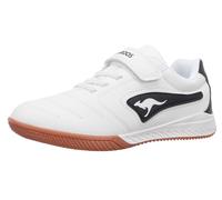Indoorschuh KANGAROOS "K5-DRIB EV", Mädchen, Gr. 31, schwarz-weiß (weiß, jet schwarz), Synthetik, Schuhe Indoorschuh, Hallenschuh, Sportschuhe, nicht abfärbende Sohle (89953831-31)