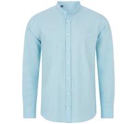 Indumentum Herren Hemd Leinen-Optik Sommer Hemd Herrenhemd Krangelos Leinenhemd Shirt Männer Hemden H-321 Türkis XXL