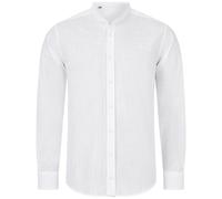 Indumentum Herren Hemd Leinen-Optik Sommer Hemd Herrenhemd Krangelos Leinenhemd Shirt Männer Hemden H-321 Weiß XL