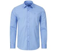 Indumentum Herren Hemd Businesshemd Hemden Langarm Business Hemd Regular Fit Herrenhemd Basic Bügelfrei Männer Hemd Shirt Elegant H-271 Blau 3XL