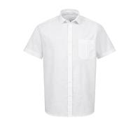 Indumentum Herren Hemd Kurzarm Leinenoptik Hemden mit Brusttasche Hemd Regular Fit Herrenhemd Basic Sommerhemd Männer Hemd Shirt H-372 Weiß 2XL