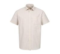 Indumentum Herren Hemd Kurzarm Leinenoptik Hemden mit Brusttasche Hemd Regular Fit Herrenhemd Basic Sommerhemd Männer Hemd Shirt H-372 Beige 5XL