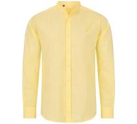 Indumentum Herren Hemd Leinen-Optik Sommer Hemd Herrenhemd Krangelos Leinenhemd Shirt Männer Hemden H-321 Gelb XL
