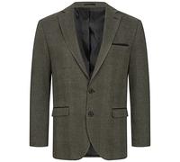 Indumentum Herren Sakko Blazer Sportlich Jacke Jackett Slim Fit Herrensakko Übergangsjacke Herrenblazer Anzugjacke Kariertes Sakko IJS-104 Dunkelgrün M