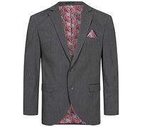 Indumentum Herren Sakko Blazer Sportlich Jacke Jackett Slim Fit Herrensakko Übergangsjacke Herrenblazer Anzugjacke Paisleymuster IJS-103 Dunkelgrau 4XL