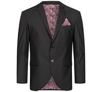 Indumentum Herren Sakko Blazer Sportlich Jacke Jackett Slim Fit Herrensakko Übergangsjacke Herrenblazer Anzugjacke Paisleymuster IJS-103 Schwarz S