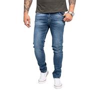 Indumentum Jeans Herren Slim Fit Hose Stretch Männer Jeans Hosen Herrenjeans Denim Herrenhose Mens Pant Stretchjeans Authentic-Look Blau IS-303 W36 L32