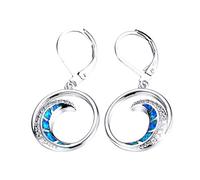 Inecklaced 925er Silber Ohrringe Damen, Persönlichkeit Blau Opal Edelstein Ohrclips Glänzende Diamant Neuheit Anhänger Ohrhaken, Party Geschenk Hypoallergenic Pierced Ear Bone Stud Schmuck Zubehör