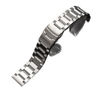 INEOUT 18/19/20/21/22/23/24/25mm Solide Edelstahl Uhr Band Metall Klapp Schnalle Männer Frauen Armband Zubehör (Color : Silver, Size : 25mm)