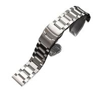 INEOUT 18 19 20 21 22mm 23mm 24mm 25mm Massives Edelstahlarmband Uhrenarmband Metallfaltschließe Ersatzband Uhrenzubehör (Color : Silver, Size : 25mm)