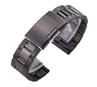 INEOUT 22mm 18mm 24mm 20mm Uhrenarmband Armband Damen Herren Massiver Edelstahl Uhrenarmbänder Gold Silber Schwarz Armband Zubehör(Black,18mm)