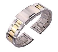 INEOUT 22mm 18mm 24mm 20mm Uhrenarmband Armband Damen Herren Massiver Edelstahl Uhrenarmbänder Gold Silber Schwarz Armband Zubehör(Middle Gold,22mm)