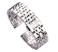 INEOUT 316l Edelstahl Uhrenarmband Damen Herren Silber Poliert Massivmetall Armband 18mm 20mm 22mm 24mm Armband Zubehör(18mm)