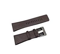 INEOUT Echtes Lederarmband Kompatibel Mit Diesel DZ7313 22 7257 Uhrenarmband Armband Schwarz Braun Uhrenzubehör(Brown with silver,26mm)