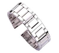 INEOUT Edelstahl Armband Armband 18mm 20mm 21mm 22mm 23mm 24mm Frauen Männer Silber Solide Metall Uhrenarmband Zubehör(Polished,22mm)