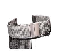 INEOUT Edelstahl Milanese Loop Uhrenarmband Silber Schwarz Damen Herren Metallarmband 16mm 18mm 20mm 22mm Armbandzubehör(Type 2 Sivler,20mm)
