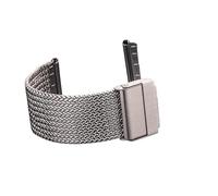 INEOUT Edelstahl Milanese Loop Uhrenarmband Silber Schwarz Damen Herren Metallarmband 16mm 18mm 20mm 22mm Armbandzubehör(Type 1 Silver,18mm)