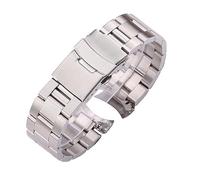 INEOUT Edelstahl-Uhrenarmband, 20 Mm, 22 Mm, For Herren Und Damen, Silber, Schwarz, Metall, Gebürstetes, Gebogenes Ende, Uhrenarmband, Zubehör(Silver,22mm)
