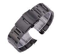 INEOUT Edelstahl-Uhrenarmband, 20 Mm, 22 Mm, For Herren Und Damen, Silber, Schwarz, Metall, Gebürstetes, Gebogenes Ende, Uhrenarmband, Zubehör(Black,20mm)