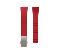 INEOUT FKM-Gummiband 18 19 20 21 22 mm Schnellverschluss Verstellbares Universalband for Männer und Frauen(Red-Buckle,22mm)