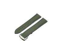 INEOUT Hochwertiges gewebtes Muster, Sport-Faltschließe-Uhrenarmband, 20 mm, 21 mm, 22 mm, FKM-Kautschukarmband(Green Sliver Buckle,21mm)