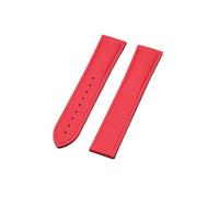 INEOUT Hochwertiges gewebtes Muster, Sport-Faltschließe-Uhrenarmband, 20 mm, 21 mm, 22 mm, FKM-Kautschukarmband(Red l No Buckle,21mm)