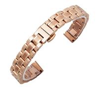 INEOUT Massives Edelstahl-Uhrenarmband, Kompatibel Mit Armani Damen-Armband In Kleiner Größe, Kompatibel Mit Mesh-Gürtel 6 Mm, 8 Mm, 10 Mm (Color : GD-05-Rose, Size : 8mm)