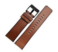 INEOUT Retro Echtes Lederarmband Kompatibel mit Diesel DZ4343 DZ4323 DZ7406. Uhrenband Vintage italienisches Leder 22mm 24mm 26mm Männer Armband (Color : Brown black clasp, Size : 26mm)