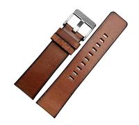 INEOUT Retro Echtes Lederarmband Kompatibel mit Diesel DZ4343 DZ4323 DZ7406. Uhrenband Vintage italienisches Leder 22mm 24mm 26mm Männer Armband (Color : Brown silver clasp, Size : 26mm)