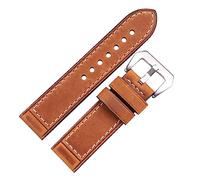 INEOUT Retro-Uhrenarmband Aus Rindsleder, Handgefertigt, 4 Farben For 22-mm-24-mm-Uhren, Inklusive Schnalle Und Uhrenarmbänder-Zubehör(Brown,24mm)