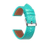 INEOUT Strukturiertes Lederarmband Aus Kohlefaser, Rindslederarmband, Weiches Herrenuhren-Zubehör, Armband 18 Mm, 20 Mm, 22 Mm, 24 Mm(LightBlue-Silver,18mm)