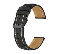 INEOUT Uhrenarmband 14mm ~ 24mm Retro Lederarmband mit schwarzer Dornschließe Ersatzband für Herren und Damen, 24mm, Achat, 24mm, Achat