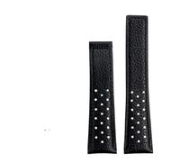 INEOUT Uhrenarmband aus echtem Leder for Herren, kompatibel mit Uhrenarmband CAW211M 211P CAW211R 211T, 22 mm, atmungsaktiv und weich(Black-no buckle)