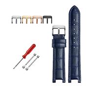 INEOUT Uhrenarmband Aus Rindsleder, Kompatibel Mit GC-Uhrenarmbändern (22 X 13 Mm, 20 11 Mm), Gekerbt, Echtes Leder, Blau(Blue pin buckle,22-13 rose bcukle)