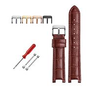 INEOUT Uhrenarmband Aus Rindsleder, Kompatibel Mit GC-Uhrenarmbändern (22 X 13 Mm, 20 11 Mm), Gekerbt, Echtes Leder, Blau(Brown pin buckle,20-11 silver bcukle)