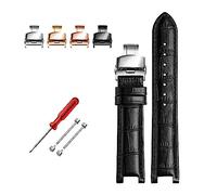 INEOUT Uhrenarmband Aus Rindsleder, Kompatibel Mit GC-Uhrenarmbändern (22 X 13 Mm, 20 11 Mm), Gekerbt, Echtes Leder, Blau(Black hook buckle,20-11 black bcukle)