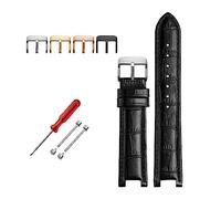 INEOUT Uhrenarmband Aus Rindsleder, Kompatibel Mit GC-Uhrenarmbändern (22 X 13 Mm, 20 11 Mm), Gekerbt, Echtes Leder, Blau(Black pin buckle,22-13 silver bcukle)