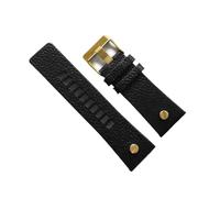 INEOUT Uhrenband kompatibel mit Diesel DZ7313 DZ7333 DZ7311 DZ7371 Uhrband Kuhleder mit Goldniet 22 24 26 27 28 30mm Echtes Leder (Color : Black gold clasp, Size : 28mm)